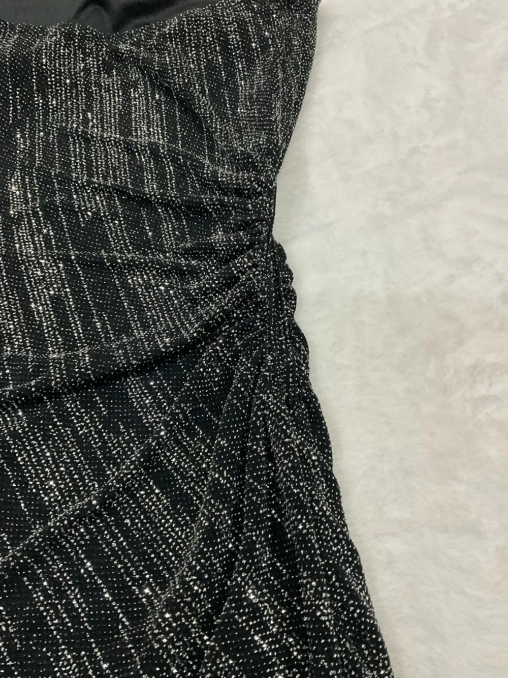 Black Shimmer Bodycon Dress - Women's Evening Dress - Picture 9 of 10